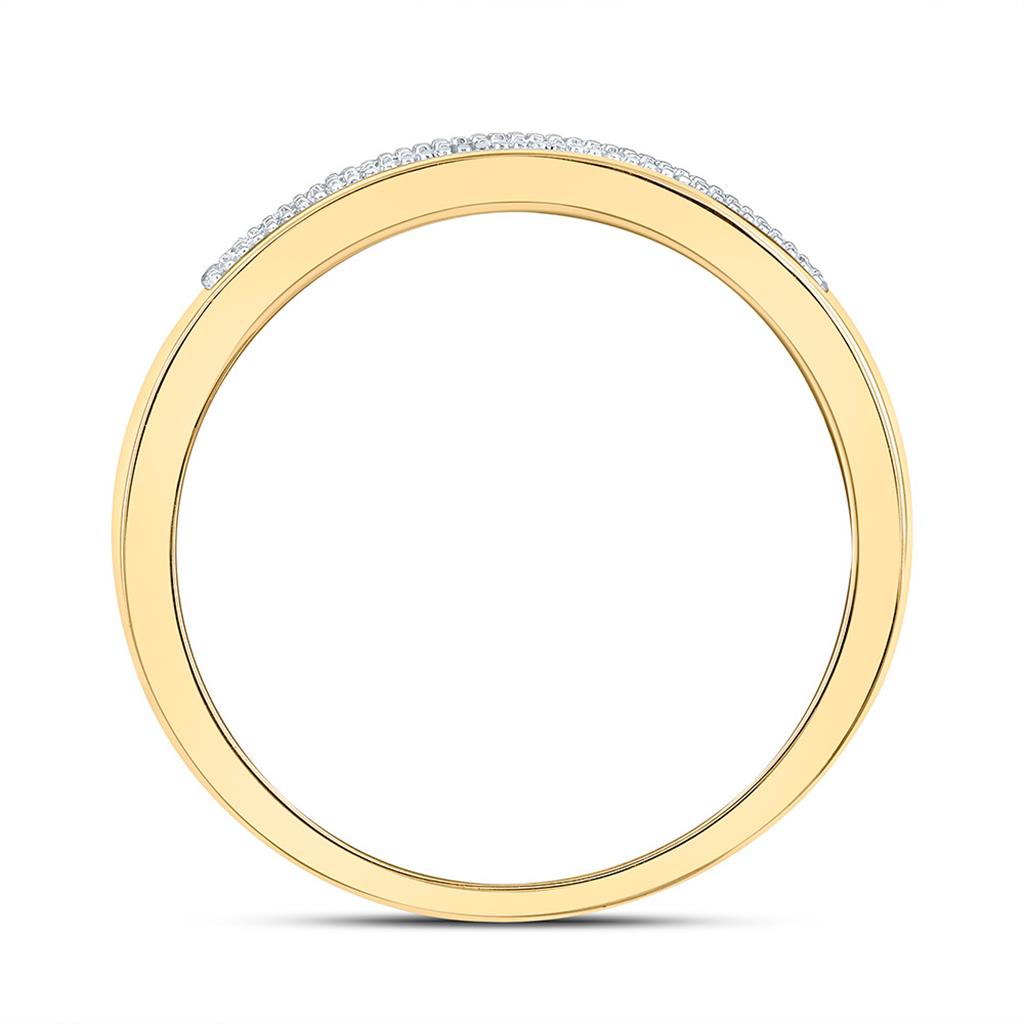 10K Yellow Gold 1/12 Cttw Natural Diamond Gift Micro-Pave Band