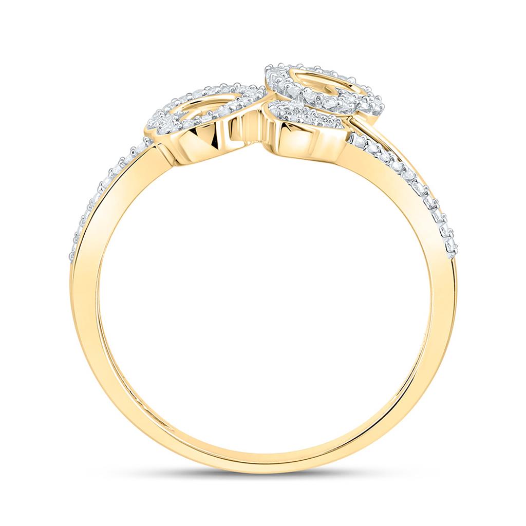 10K Yellow Gold 1/6 Cttw Natural Diamond Gift Heart Ring