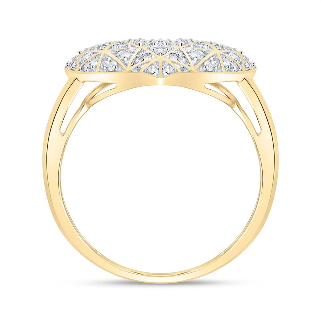 10K Yellow Gold 1/3 Cttw Natural Diamond Fashion Heart Ring
