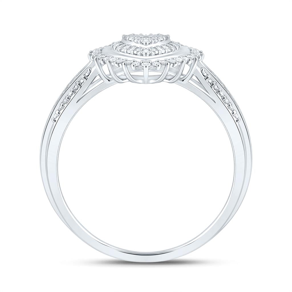 Sterling Silver 1/4 Cttw Natural Diamond Gift Heart Ring