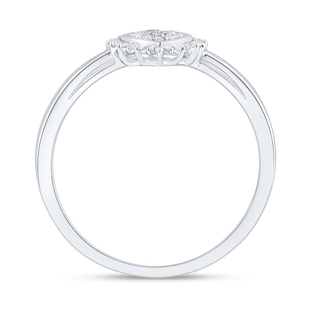 Sterling Silver 1/10 Cttw Natural Diamond Gift Heart Ring