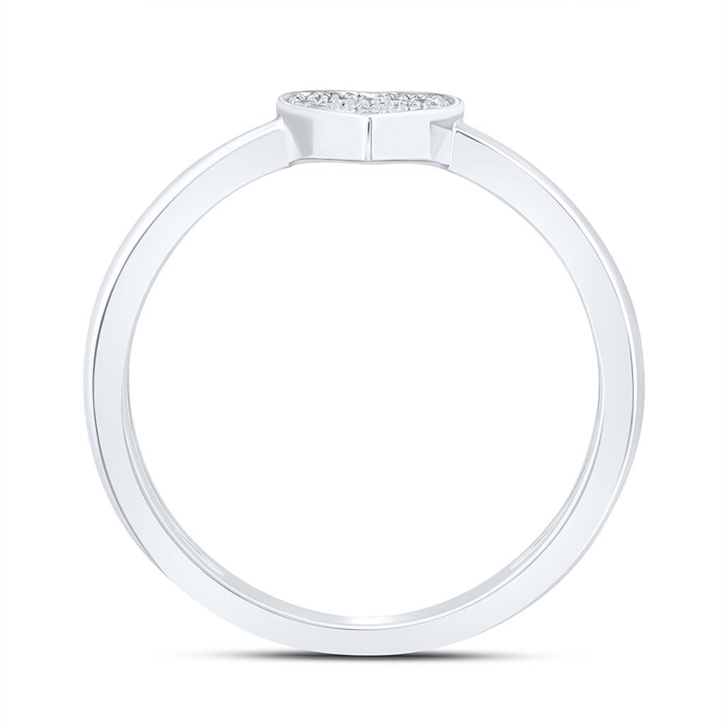 Sterling Silver 0.03 Cttw Natural Diamond Gift Heart Ring