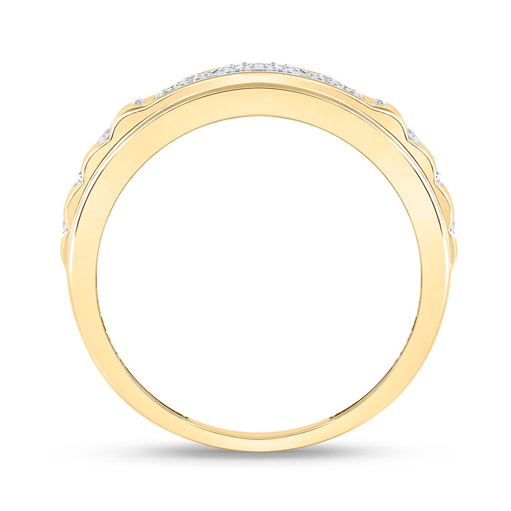 10K Yellow Gold 1/2 Cttw Natural Diamond Mens Band