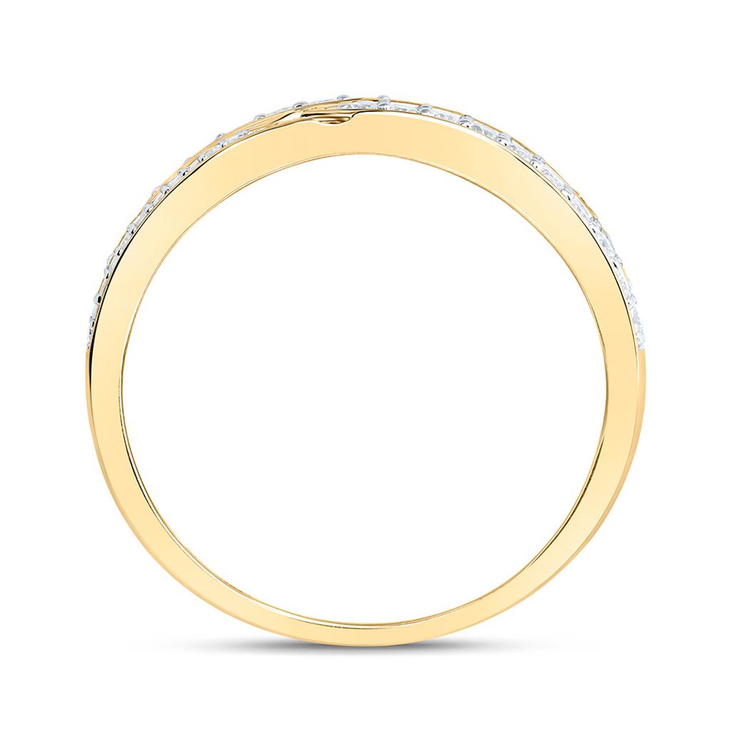 10K Yellow Gold 3/8 Cttw Natural Diamond Mens Band