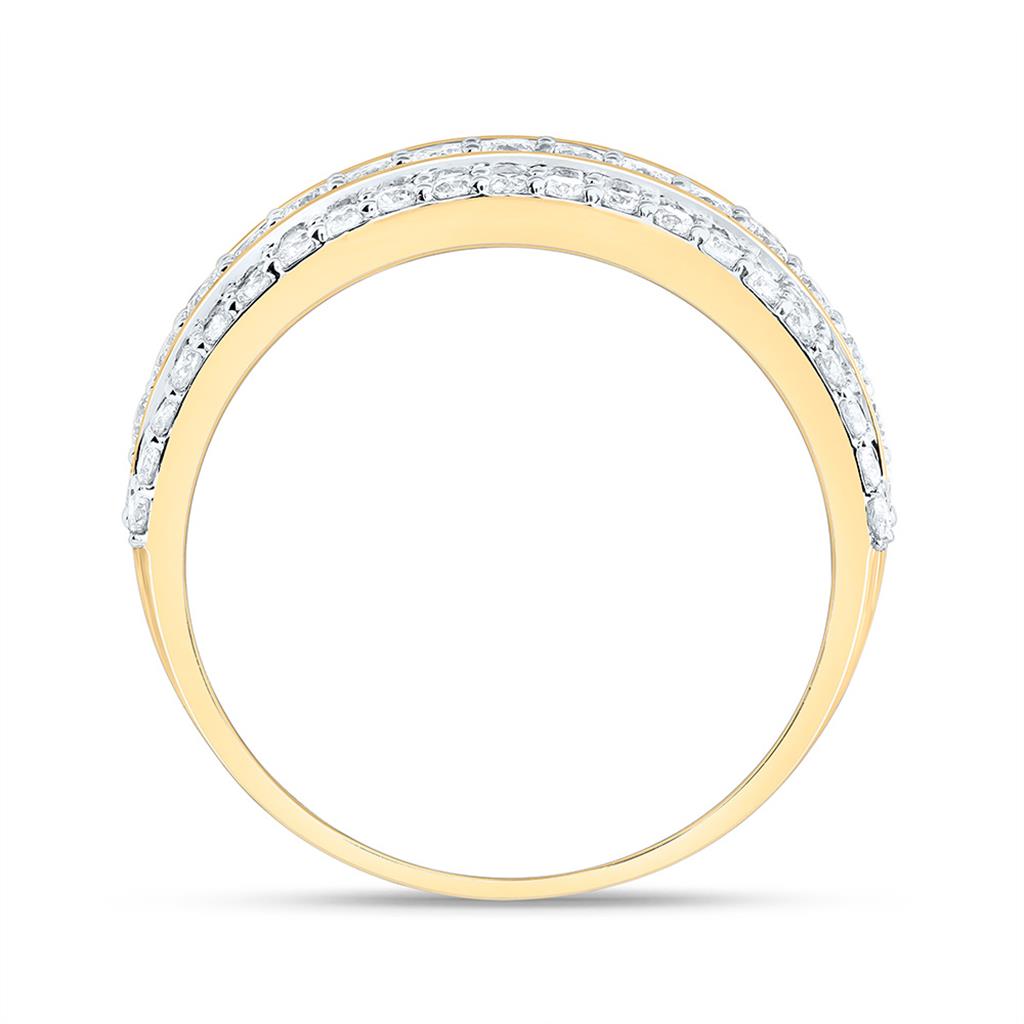 10K Yellow Gold 1 1/4 Cttw Natural Diamond Mens Band
