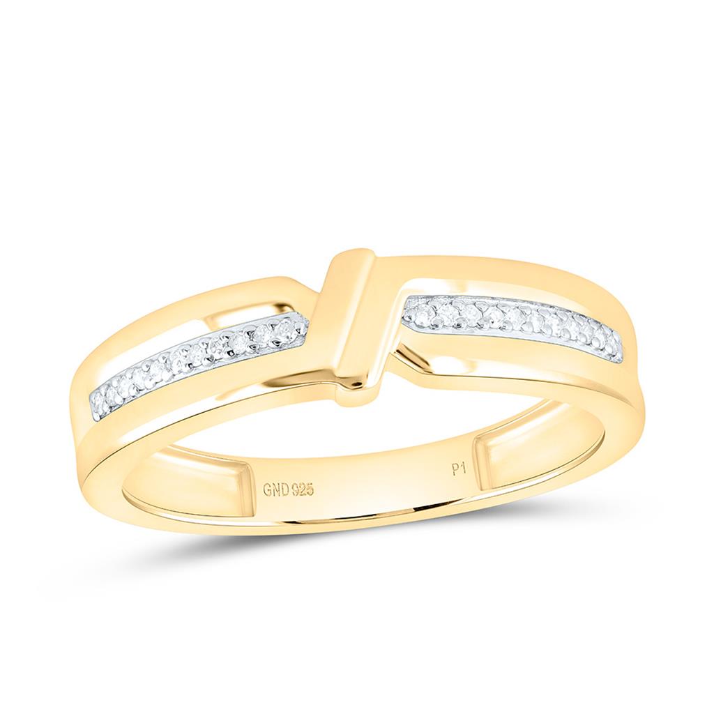 Sterling Silver Yellow Tone 1/4 Cttw Natural Diamond Gift Pear Trio Set
