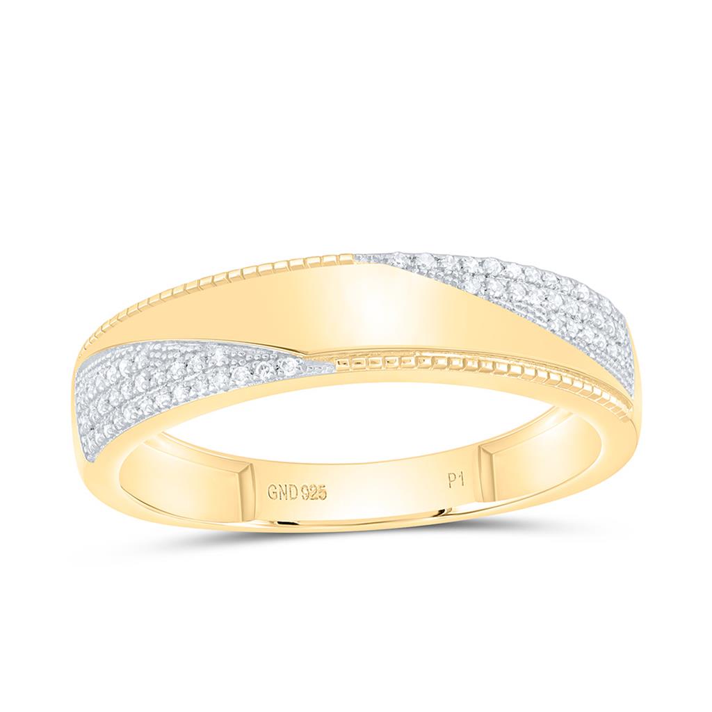 Sterling Silver Yellow Tone 1/4 Cttw Natural Diamond Gift Pear Trio Set