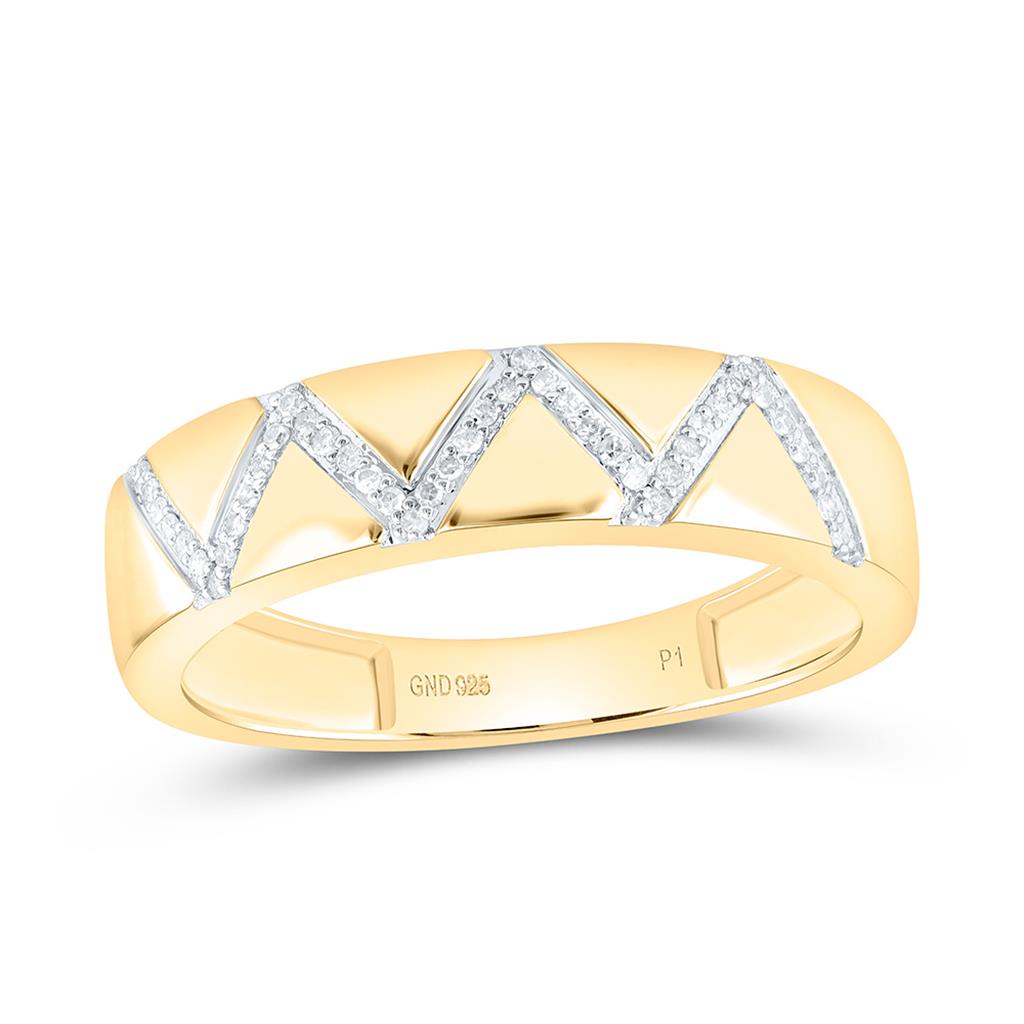 Sterling Silver Yellow Tone 1/3 Cttw Natural Diamond Gift Square Trio Set
