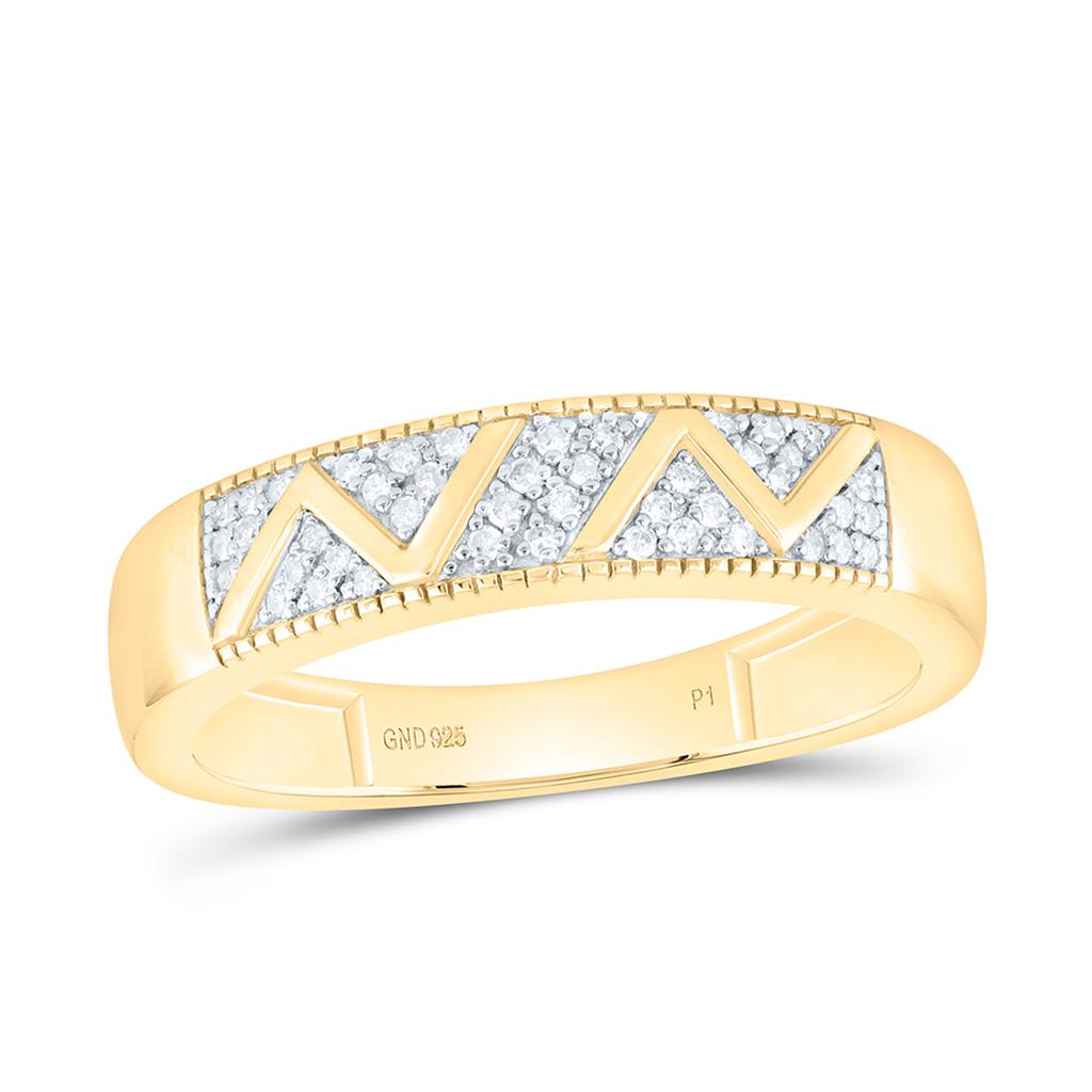Sterling Silver Yellow Tone 1/3 Cttw Natural Diamond Gift Emerald Trio Set