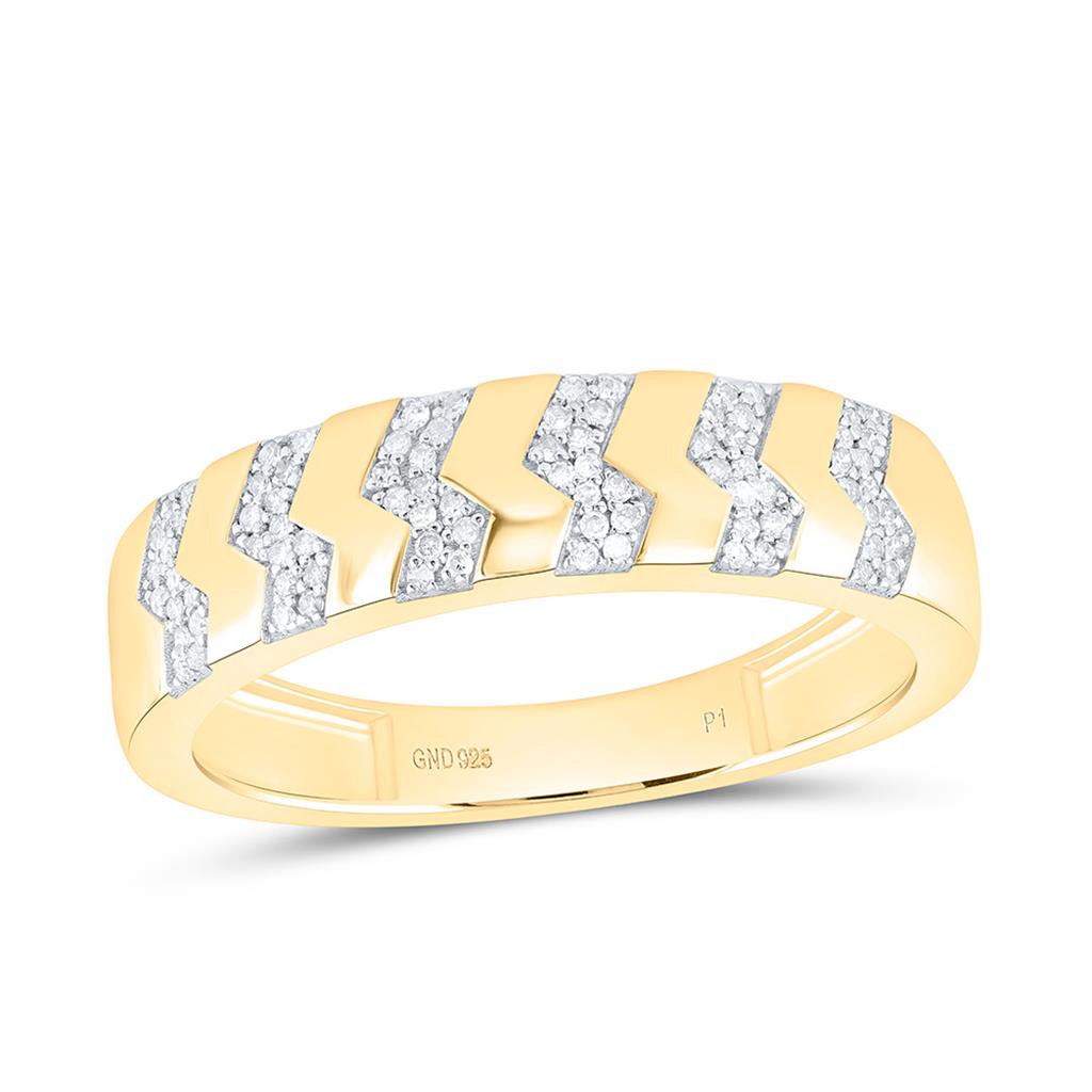 Sterling Silver Yellow Tone 1/2 Cttw Natural Diamond Gift Heart Trio Set