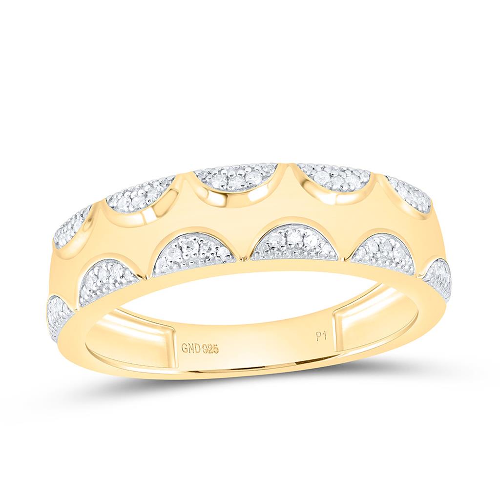 Sterling Silver Yellow Tone 1/2 Cttw Natural Diamond Gift Heart Bridal Trio Set