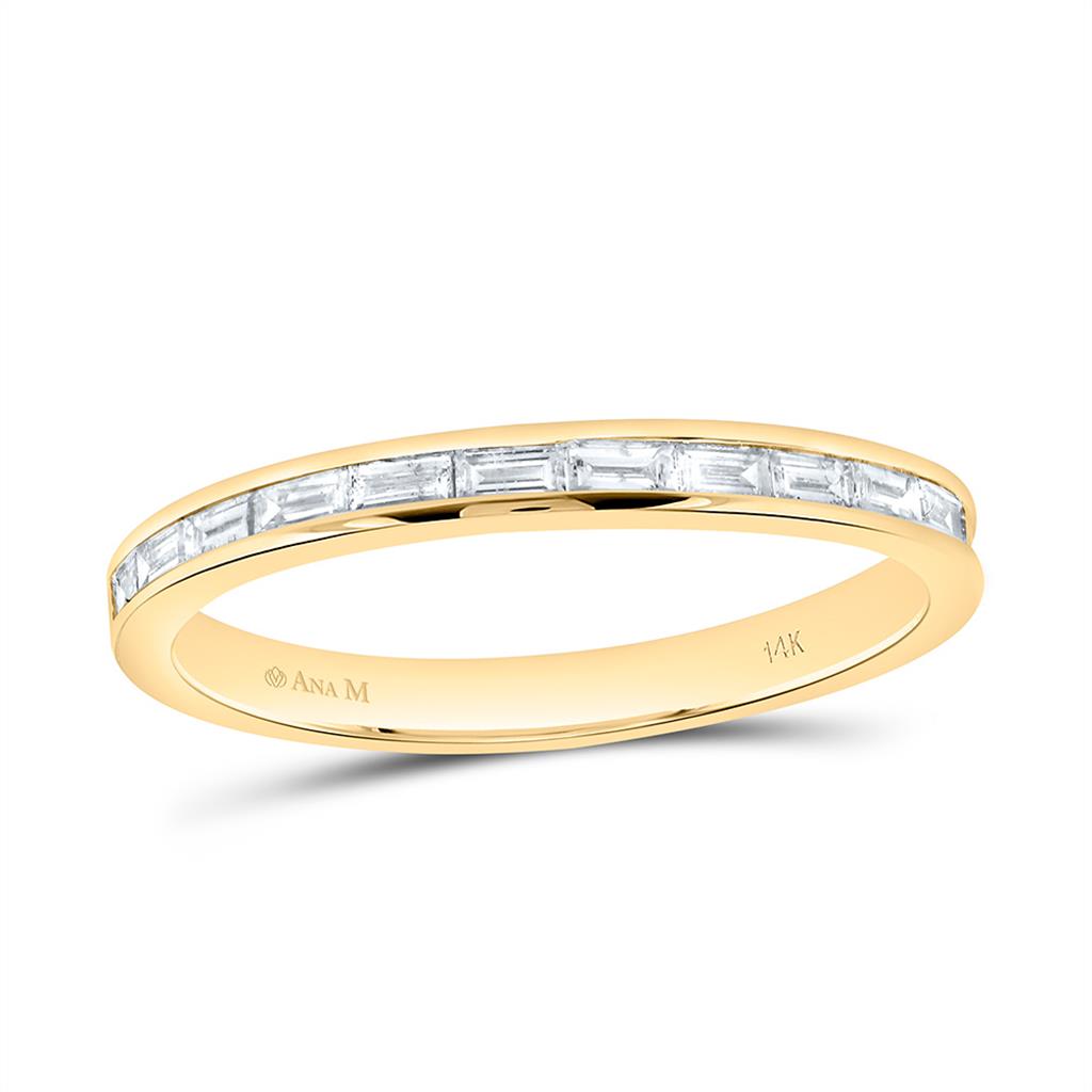 14K Yellow Gold 1/4 Cttw Natural Diamond Ana M Fashion Baguette Band