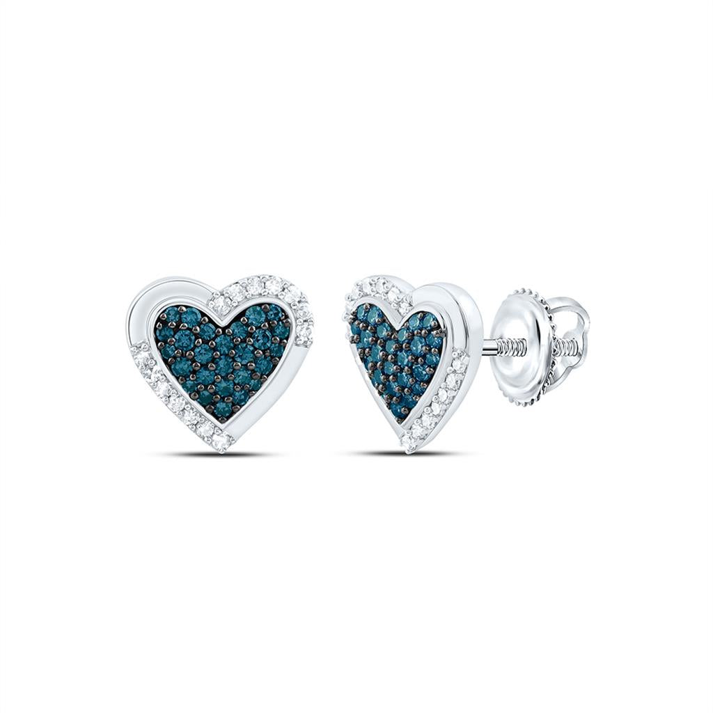 14K Yellow Or White Gold 1/3 Cttw Natural Diamond Fashion Heart Earring