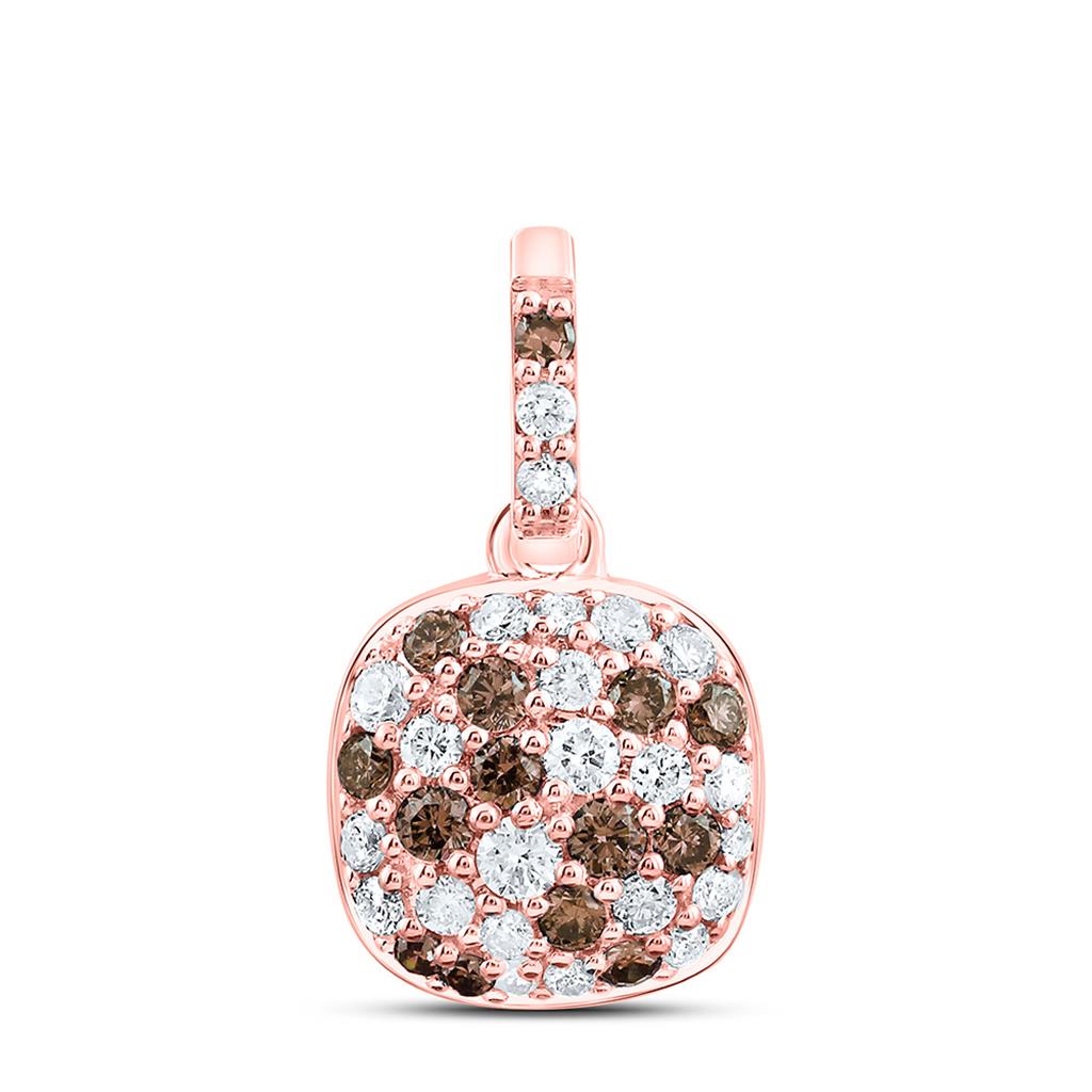 14K Yellow Or White Or Rose Gold 3/8 Cttw Natural Diamond Fashion Cushion Pendant
