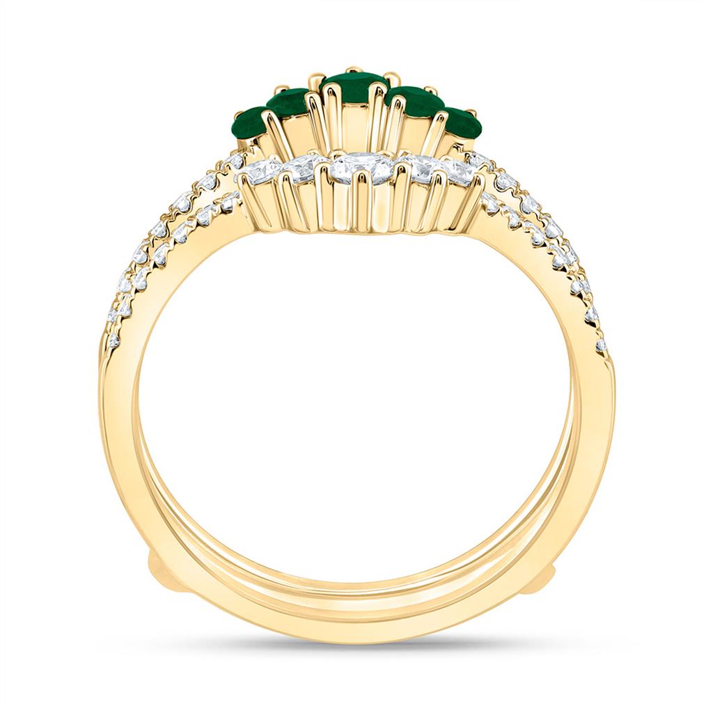 14K Yellow Gold 1/2 Cttw Natural Diamond Ana M Round Natural Gem Enhancer Ring