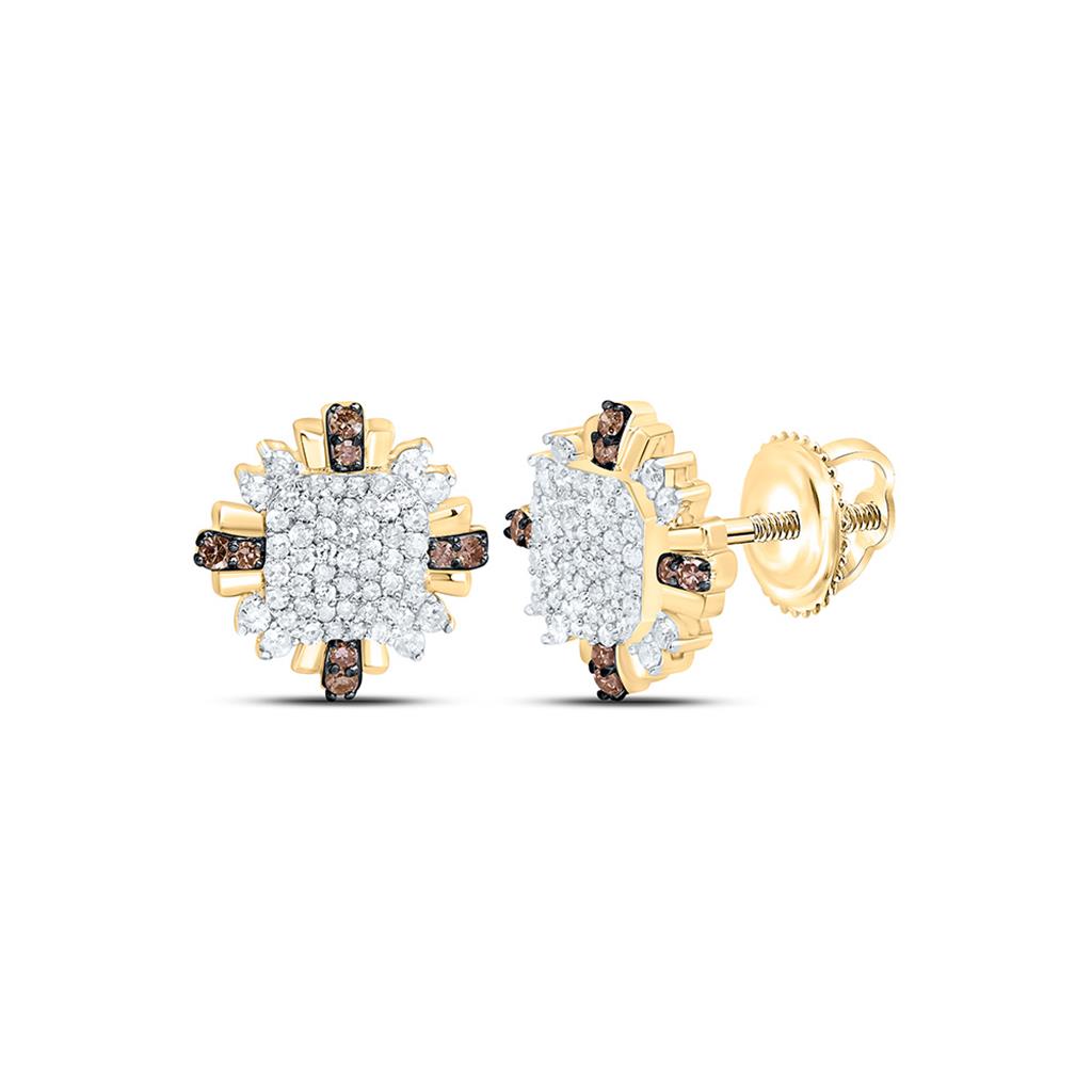 Sterling Silver Yellow Tone 3/8 Cttw Natural Diamond Gift Earring