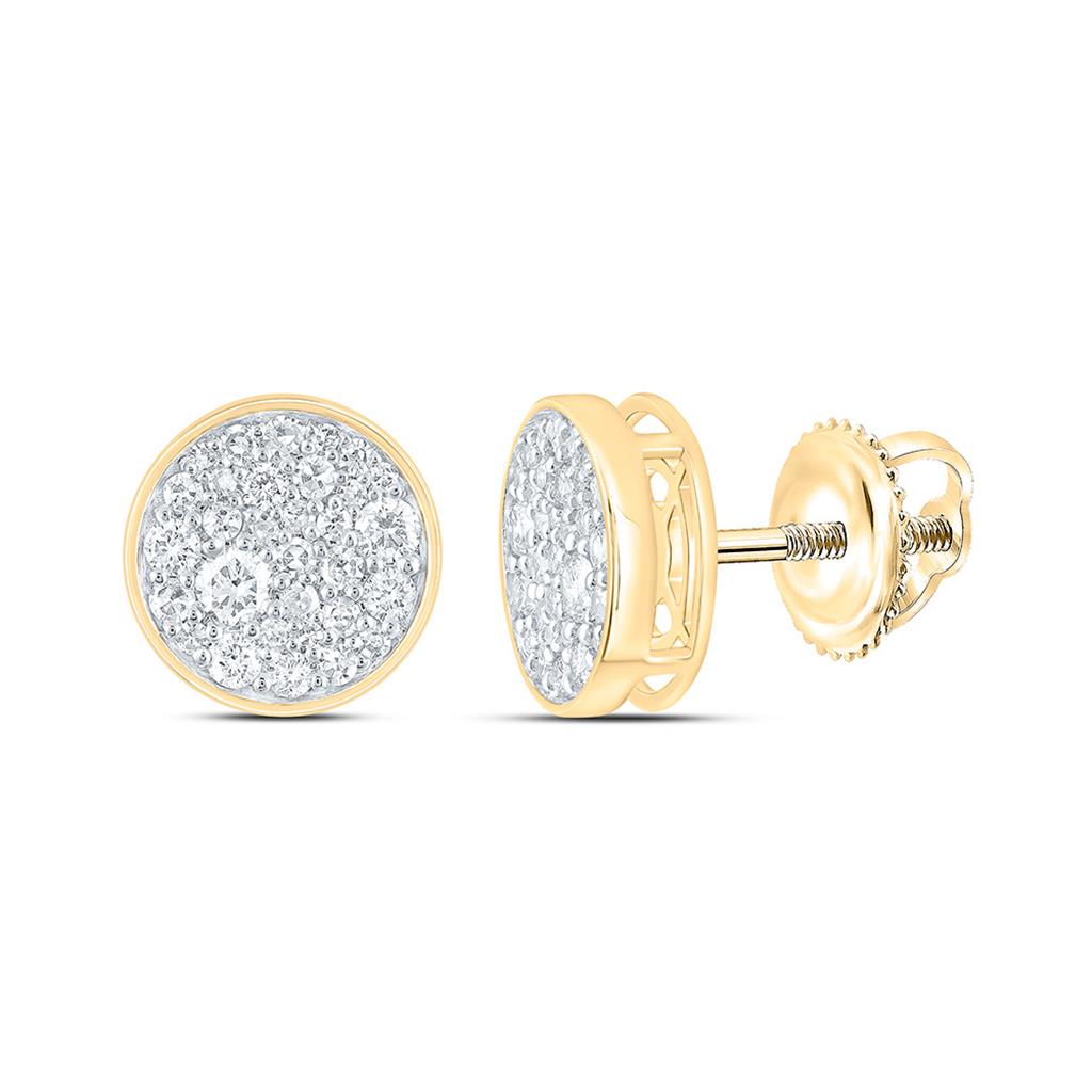 10K Yellow Gold 1/2 Cttw Natural Diamond Fashion Round Earring