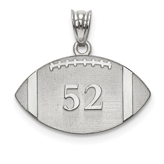 10K White Gold FootballEngravable Charm Pendant Jewelry Gifts (Length 0.57" Width 0.8")