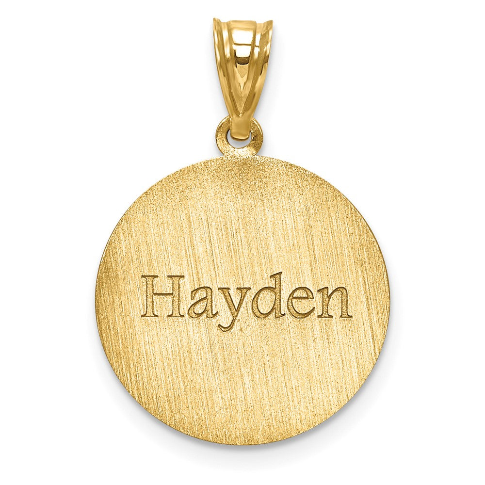 10K Yellow Gold BasketballEngravable Charm Pendant Jewelry Gifts (Length 0.7" Width 0.7")