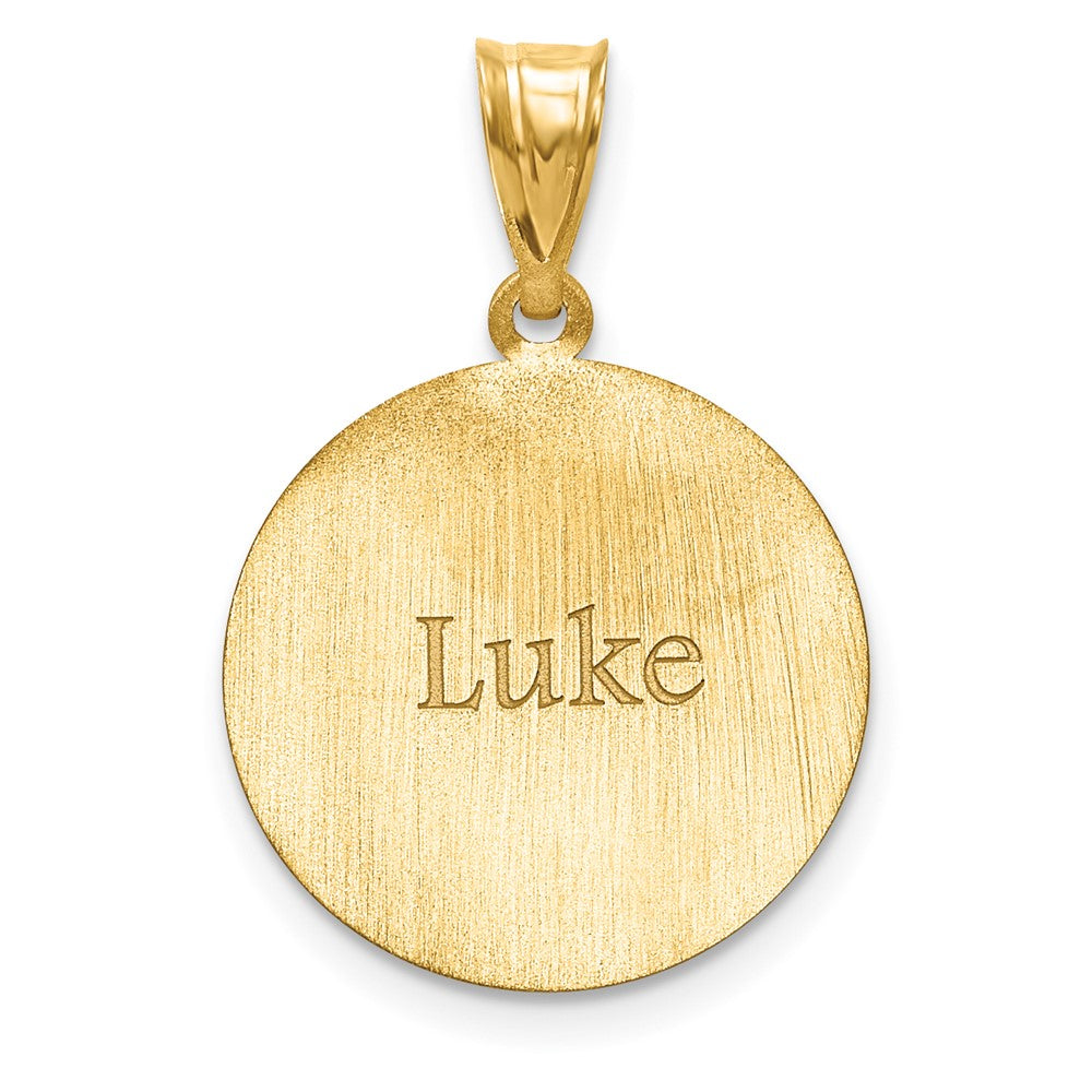 10K Yellow Gold SoccerEngravable Charm Pendant Jewelry Gifts (Length 0.71" Width 0.71")