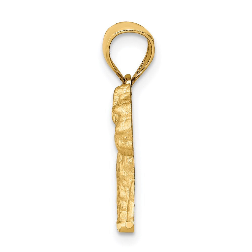 14k Yellow Gold Diamond cut Mini SchnauzerEngravable Charm Pendant Jewelry Gifts