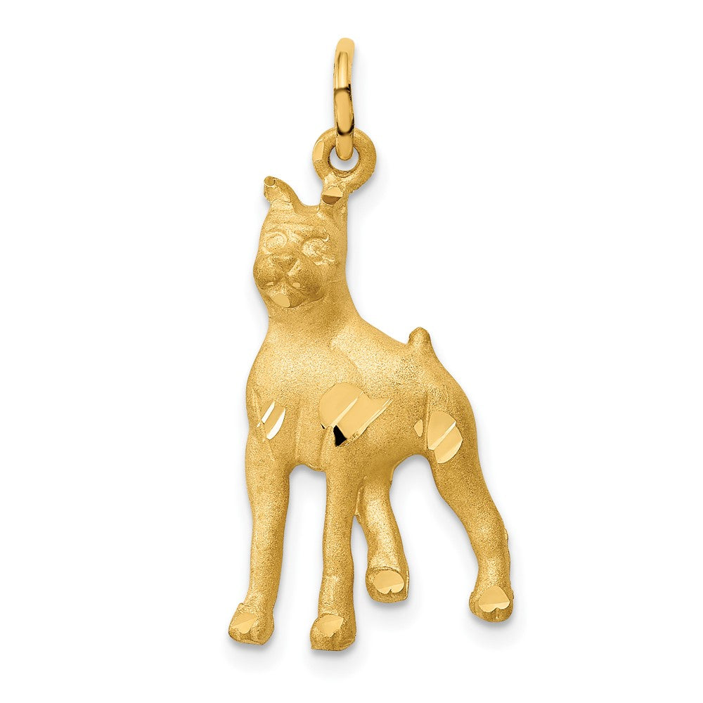 14k Yellow Gold Polished Boxer Engravable Charm Pendant Jewelry Gifts (Length 1.17" Width 0.55")