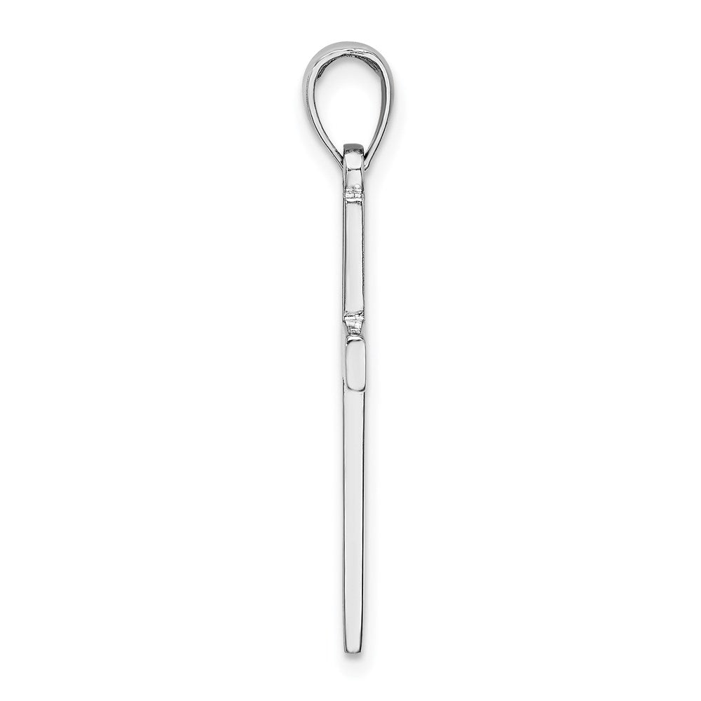 14k White Gold Crucifix CrossEngravable Charm Pendant Jewelry Gifts (Length 1.23" Width 0.6")