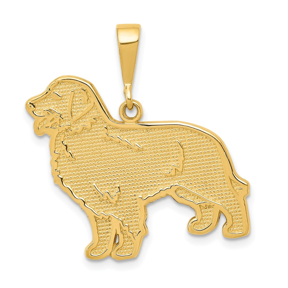 14k Yellow Gold Golden Retriever Engravable Charm Pendant Jewelry Gifts (Length 1.13" Width 1.01")