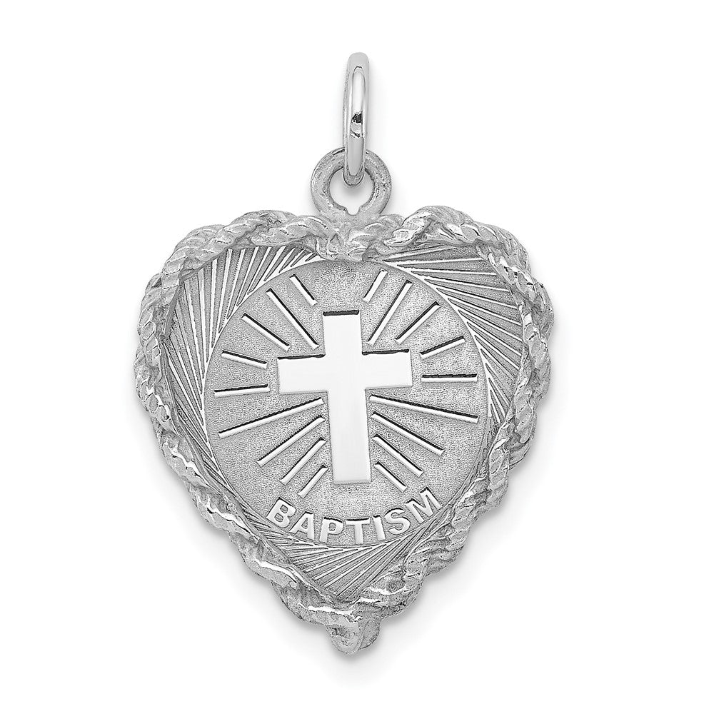 925 Sterling Silver Baptism Disc Engravable Charm Pendant Jewelry Gifts (Length 0.98" Width 0.66")