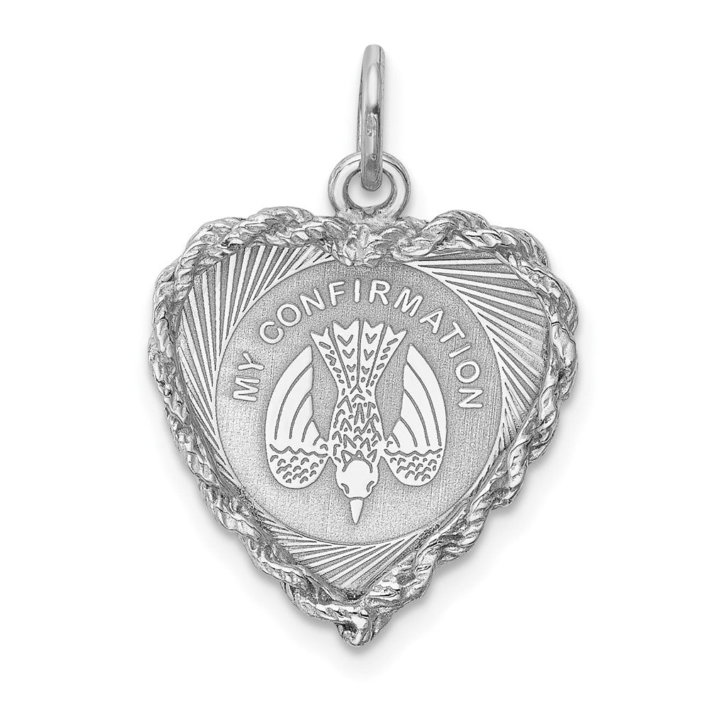 925 Sterling Silver My Confirmation Disc Engravable Charm Pendant Jewelry Gifts (Length 0.74" Width 0.62")