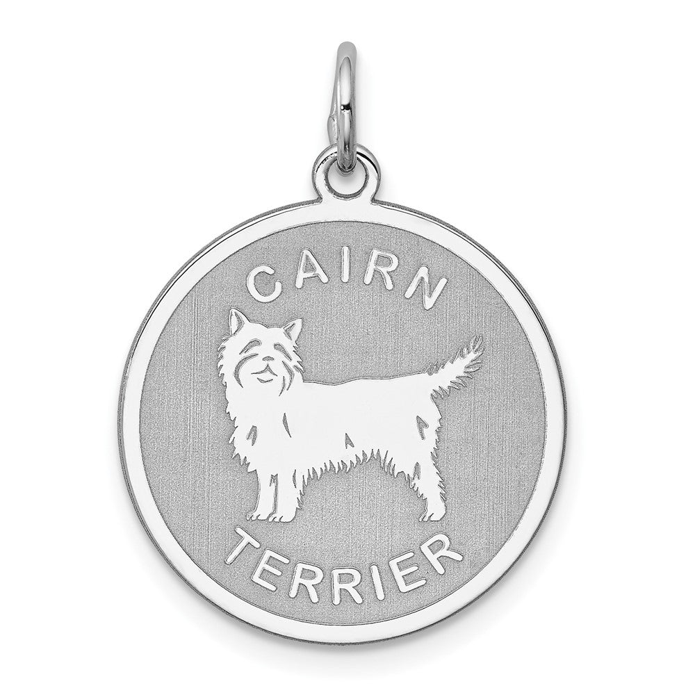 925 Sterling Silver Cairn Terrier Engravable Charm Pendant Jewelry Gifts (Length 1.01" Width 0.74")