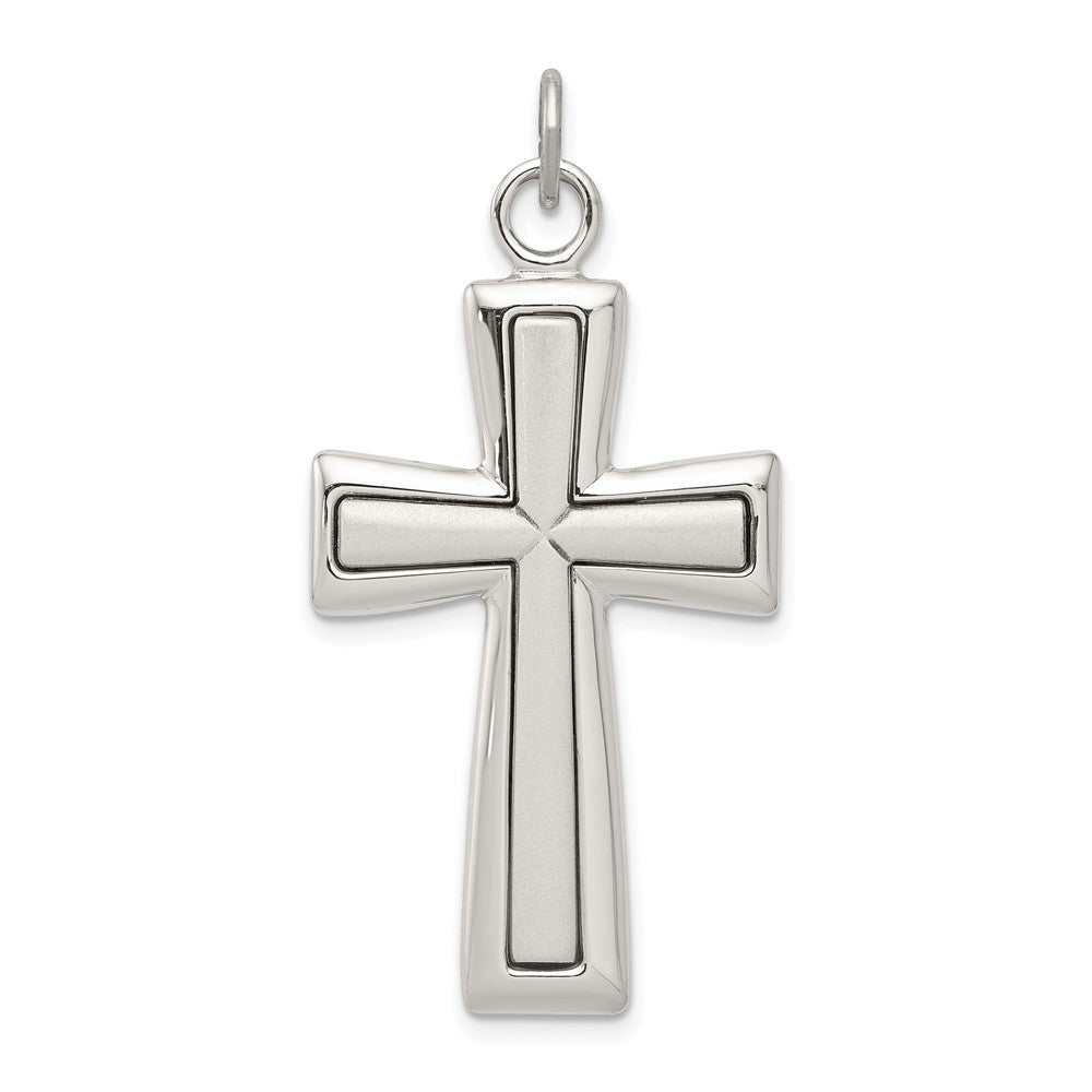 925 Sterling Silver Latin Crucifix CrossEngravable Charm Pendant Jewelry Gifts (Length 1.56" Width 0.86")