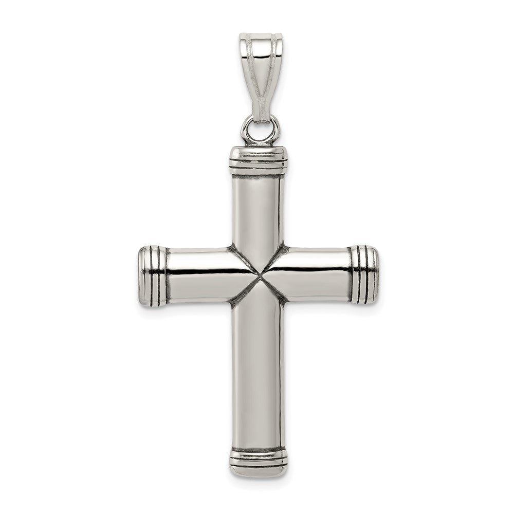 925 Sterling Silver Latin Crucifix CrossEngravable Charm Pendant Jewelry Gifts (Length 1.83" Width 0.98")