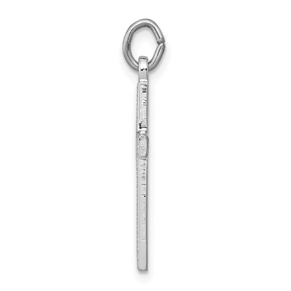 925 Sterling Silver Heart Crucifix CrossEngravable Charm Pendant Jewelry Gifts (Length 0.86" Width 0.47")