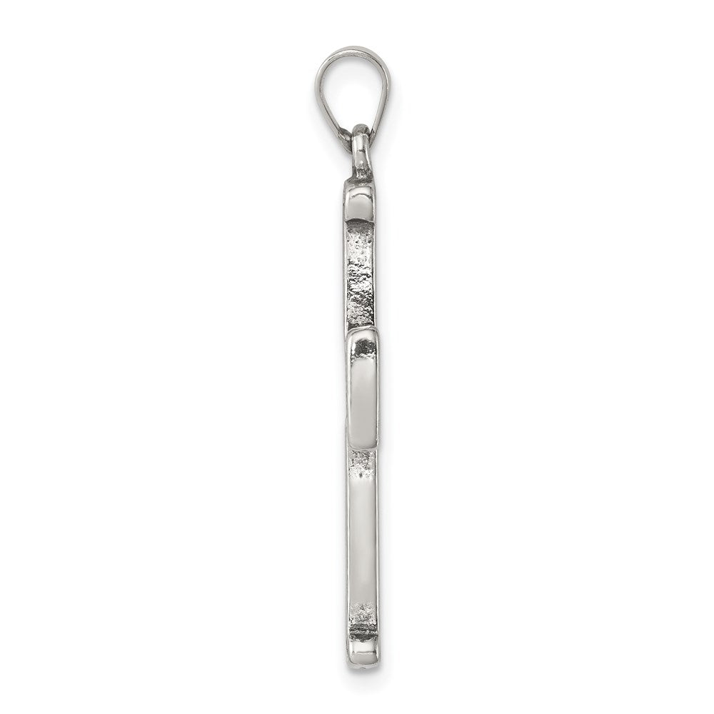 925 Sterling Silver Antiqued Crucifix CrossEngravable Charm Pendant Jewelry Gifts (Length 1.37" Width 0.7")