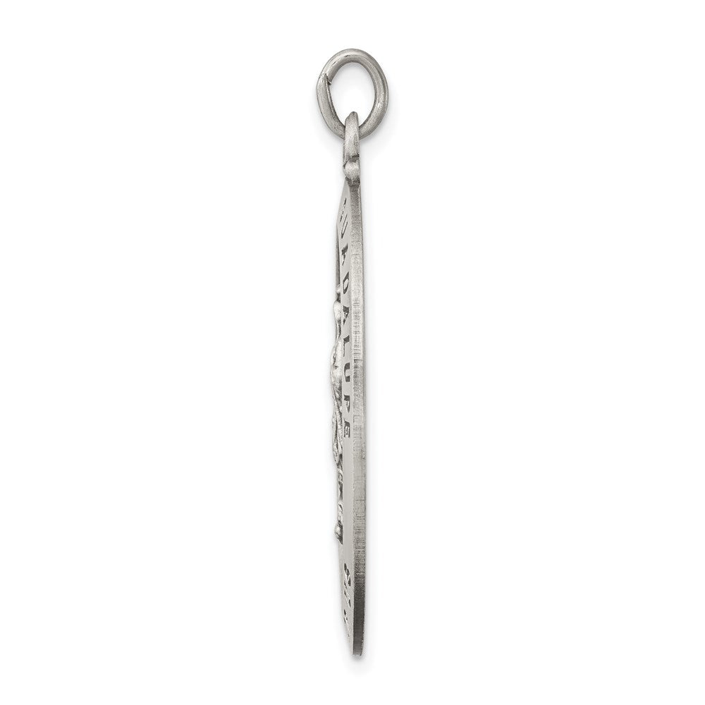 925 Sterling Silver Our Lady of Guadalupe Medal Engravable Charm Pendant Jewelry Gifts (Length 1.44" Width 0.78")
