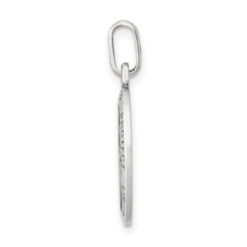 925 Sterling Silver St. Christopher Medal Engravable Charm Pendant Jewelry Gifts (Length 0.98" Width 0.47")