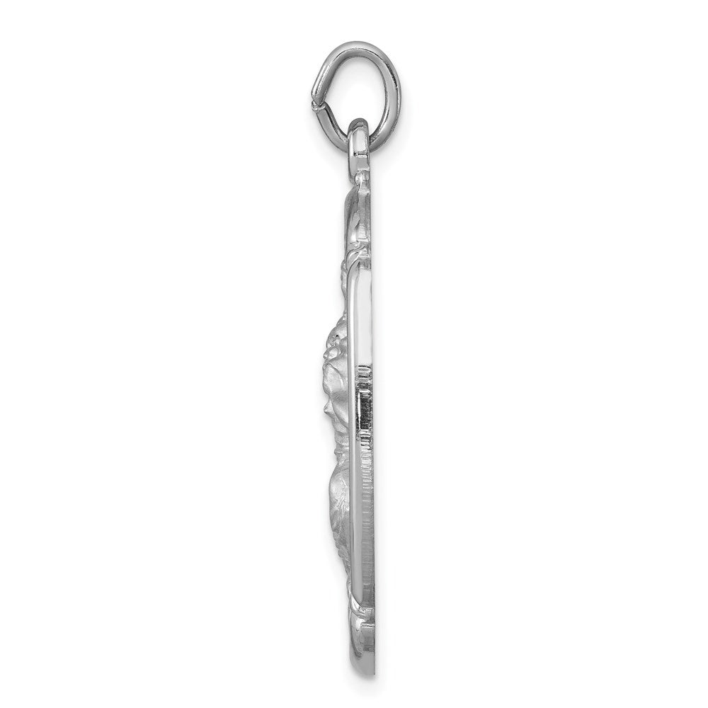 925 Sterling Silver St. Christopher Medal Engravable Charm Pendant Jewelry Gifts (Length 1.37" Width 0.78")