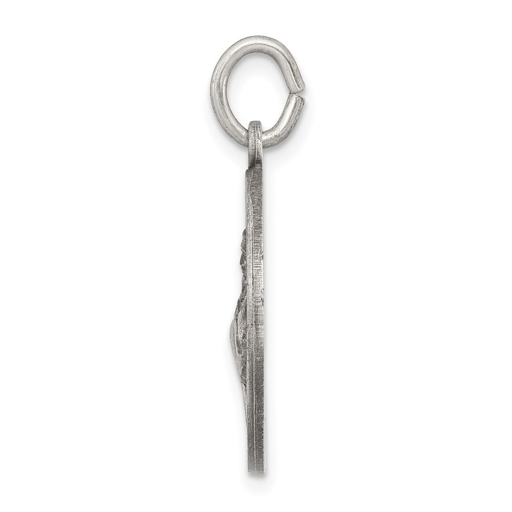 925 Sterling Silver Antiqued Saint Francis of Assisi Medal Engravable Charm Pendant Jewelry Gifts (Length 0.98" Width 0.7")