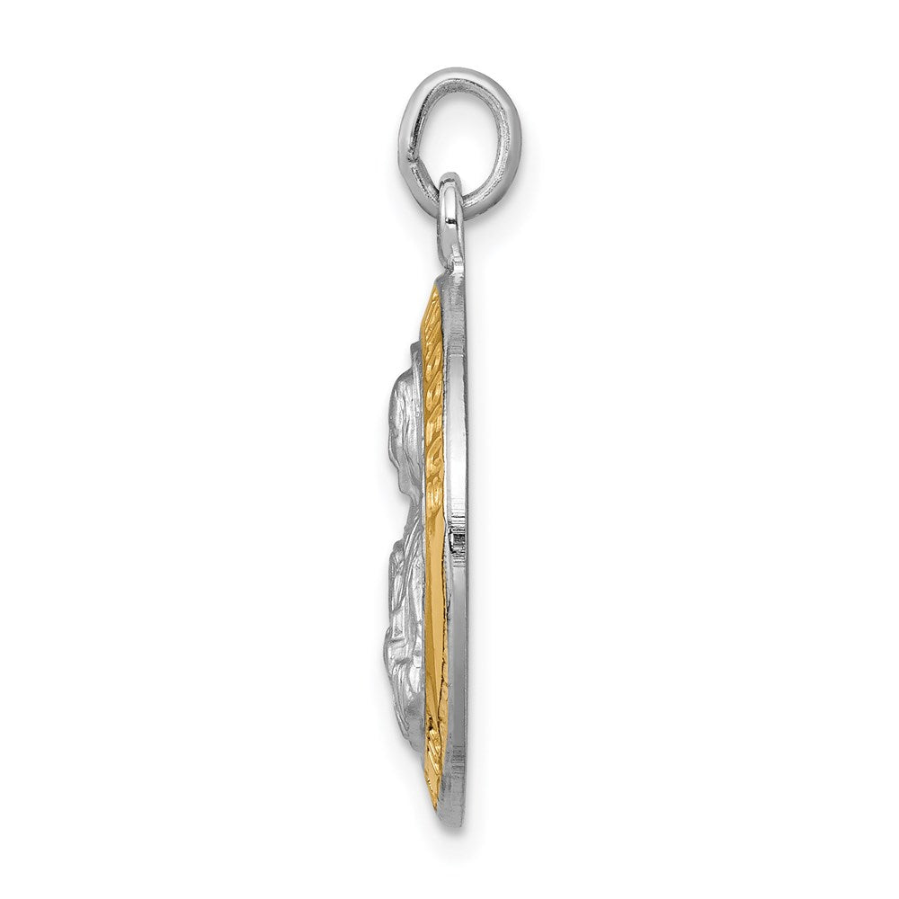 925 Sterling Silver Saint Jude Thaddeus Medal Engravable Charm Pendant Jewelry Gifts (Length 0.98" Width 0.78")