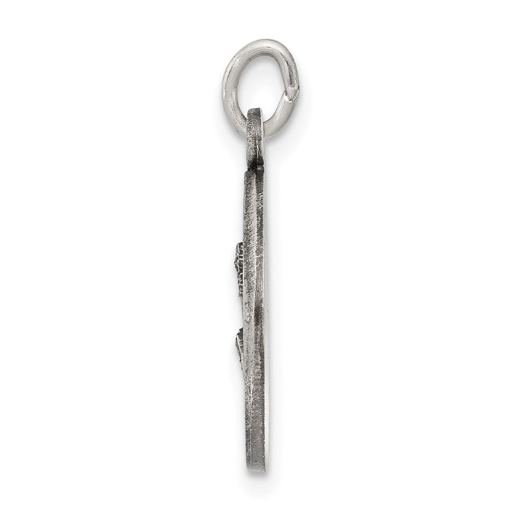 925 Sterling Silver St. Peregrine Medal Engravable Charm Pendant Jewelry Gifts (Length 0.78" Width 0.59")