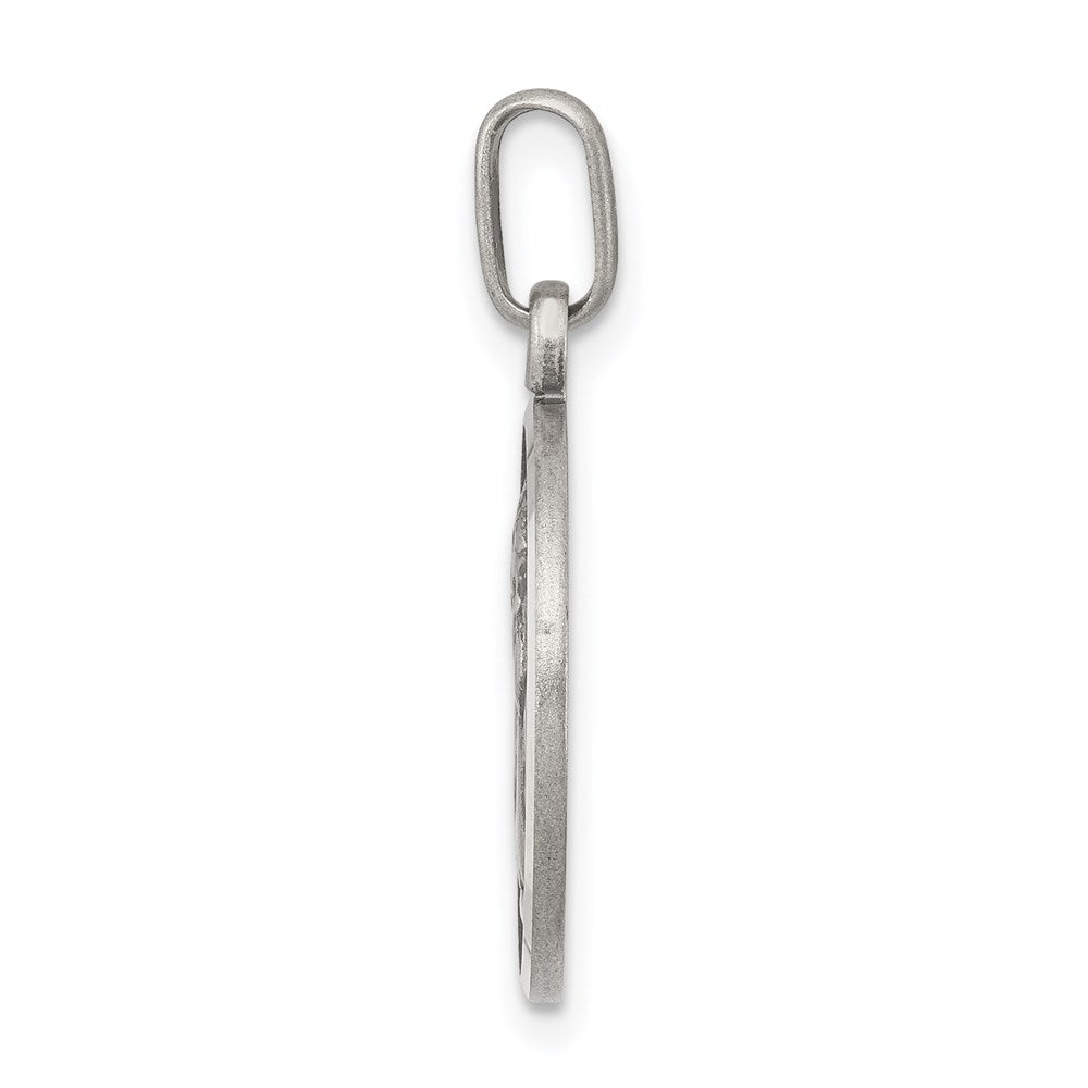 925 Sterling Silver Antiqued Raphael AngelEngravable Charm Pendant Jewelry Gifts (Length 0.78" Width 0.59")