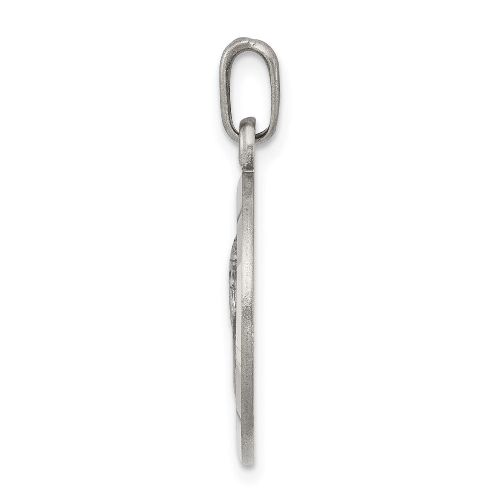 925 Sterling Silver Antiqued Raphael AngelEngravable Charm Pendant Jewelry Gifts (Length 1.01" Width 0.78")