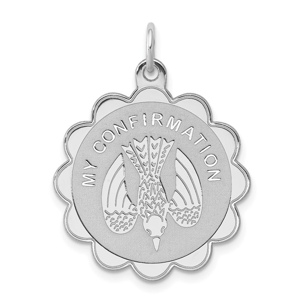 925 Sterling Silver My Confirmation Disc Engravable Charm Pendant Jewelry Gifts (Length 0.98" Width 0.9")