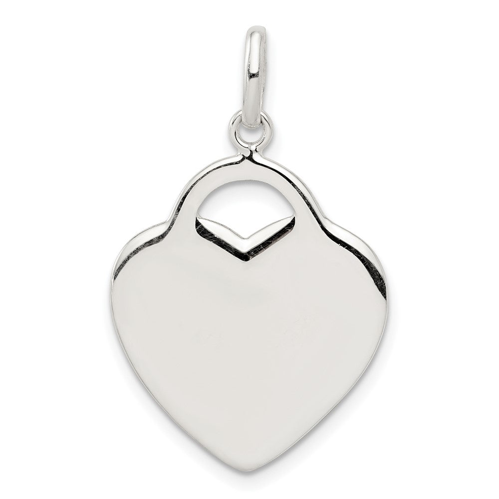 925 Sterling Silver HeartEngravable Charm Pendant Jewelry Gifts (Length 1.13" Width 0.74")