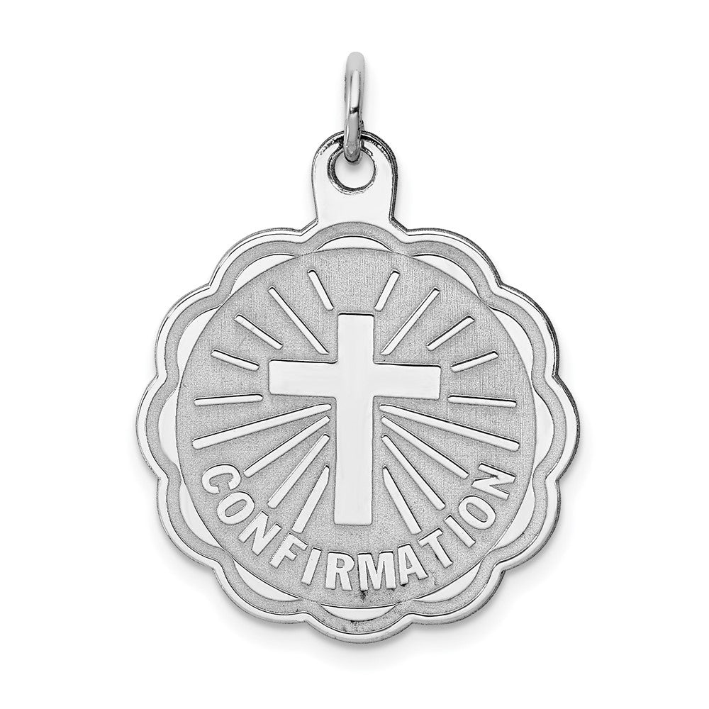 925 Sterling Silver Confirmation Disc Engravable Charm Pendant Jewelry Gifts (Length 0.98" Width 0.9")