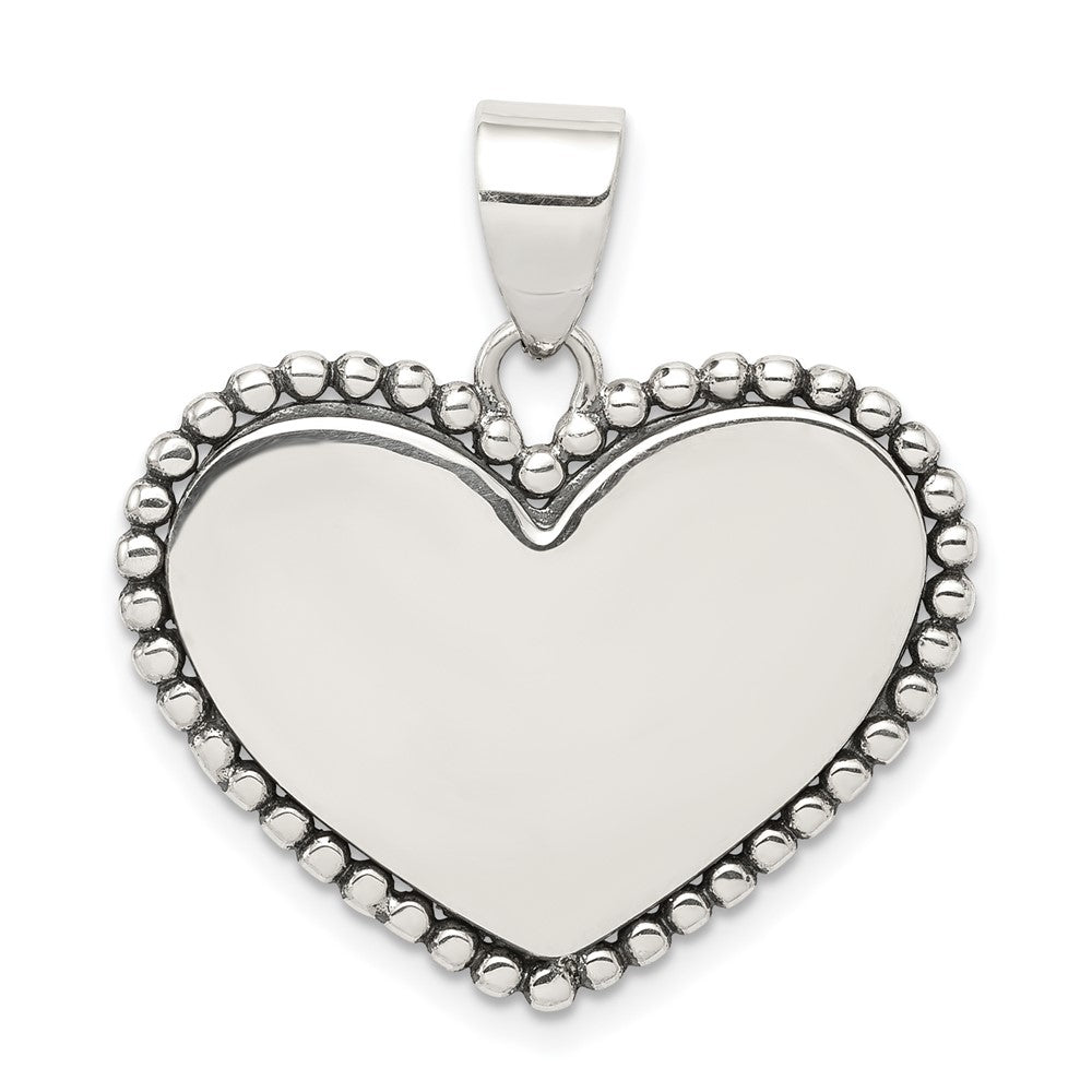 925 Sterling Silver HeartEngravable Charm Pendant Jewelry Gifts (Length 1.05" Width 1.05")