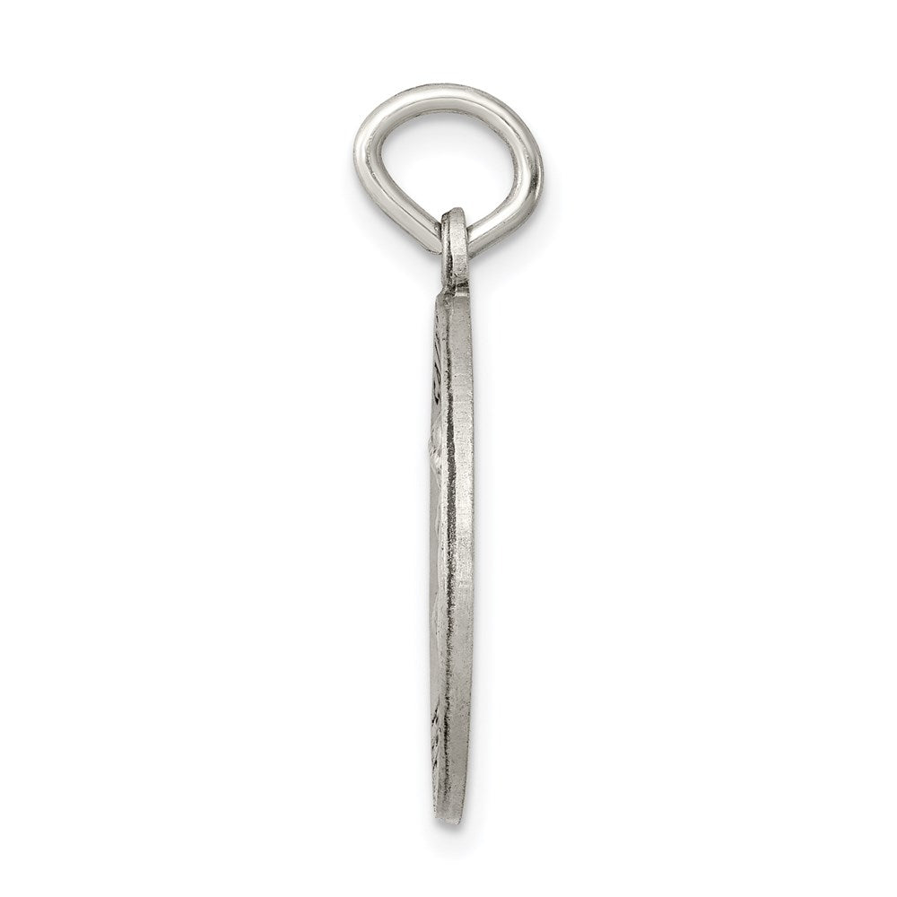 925 Sterling Silver Antiqued Saint Anthony Medal Engravable Charm Pendant Jewelry Gifts (Length 0.98" Width 0.78")