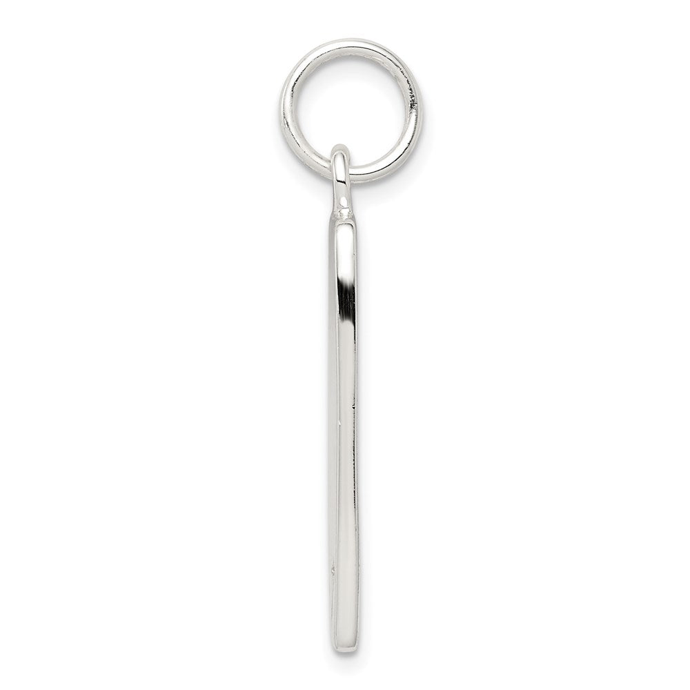 925 Sterling Silver CZ Polished RectangleEngravable Charm Pendant Jewelry Gifts (Length 1.25" Width 0.55")