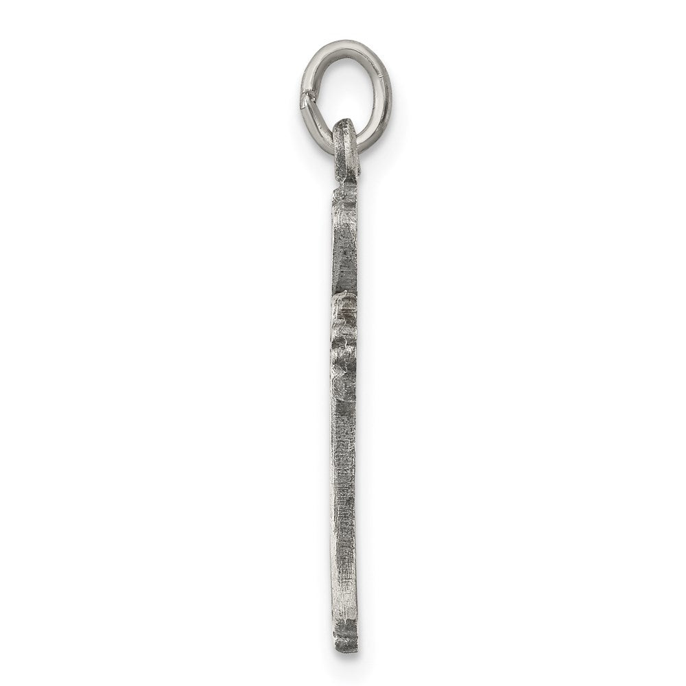 925 Sterling Silver Antiqued Crucifix CrossEngravable Charm Pendant Jewelry Gifts (Length 0.82" Width 0.55")